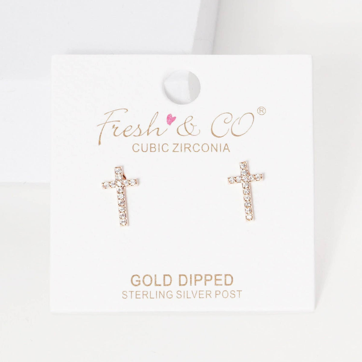 Gold Petite Cross Stud Earrings