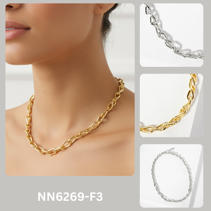Polished Brass Chain Necklace