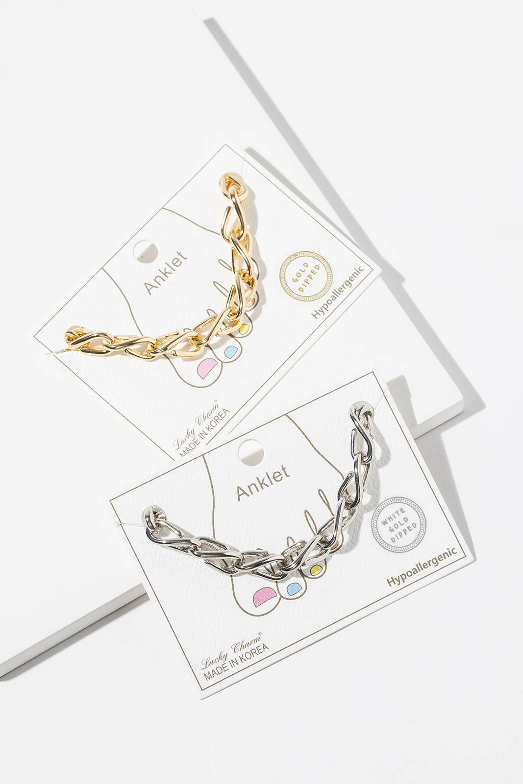 Chunky Twisted Link Chain Anklet - Gold & Silver Dipped