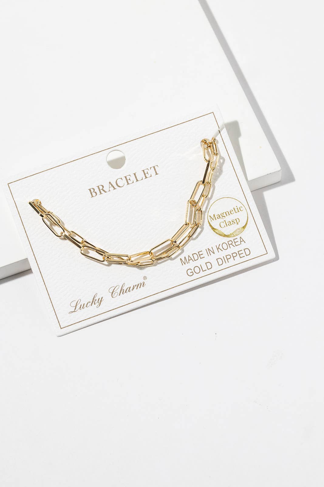 Magnetic Clasp Two-Row Paperclip Chain Bracelet