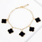 Mother of Pearl Clover Charm Paperclip Link Bracelet