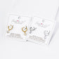 4-Prong Square Cubic Zirconia Drop 10mm Huggie Hoop Earrings