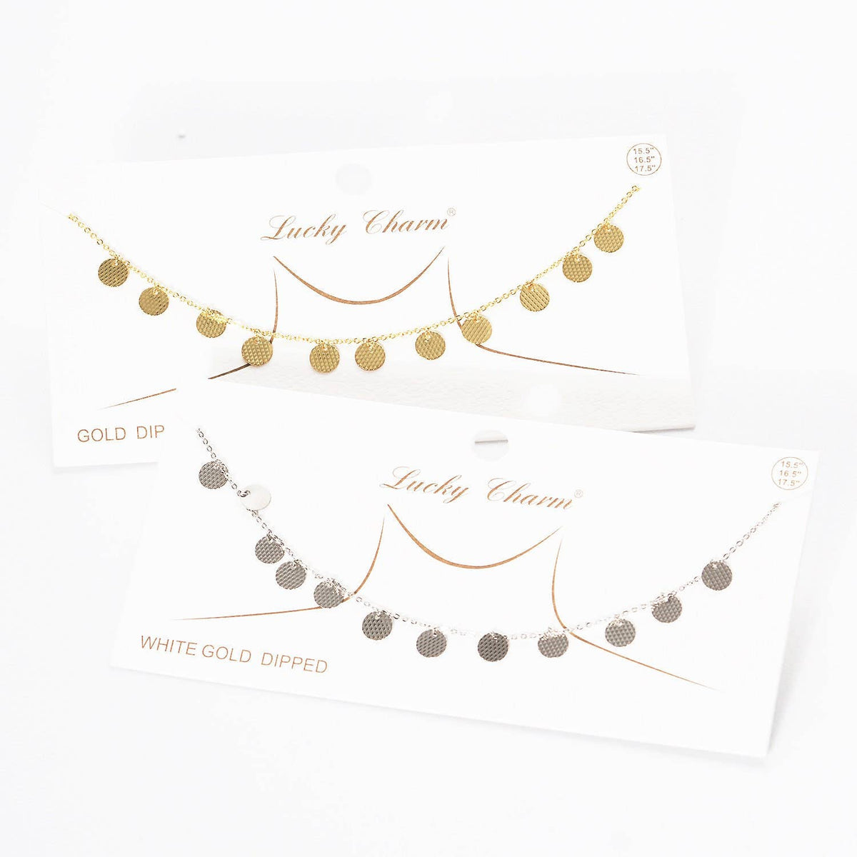 Gold Plated Chain w/ Dangling Coins Necklace