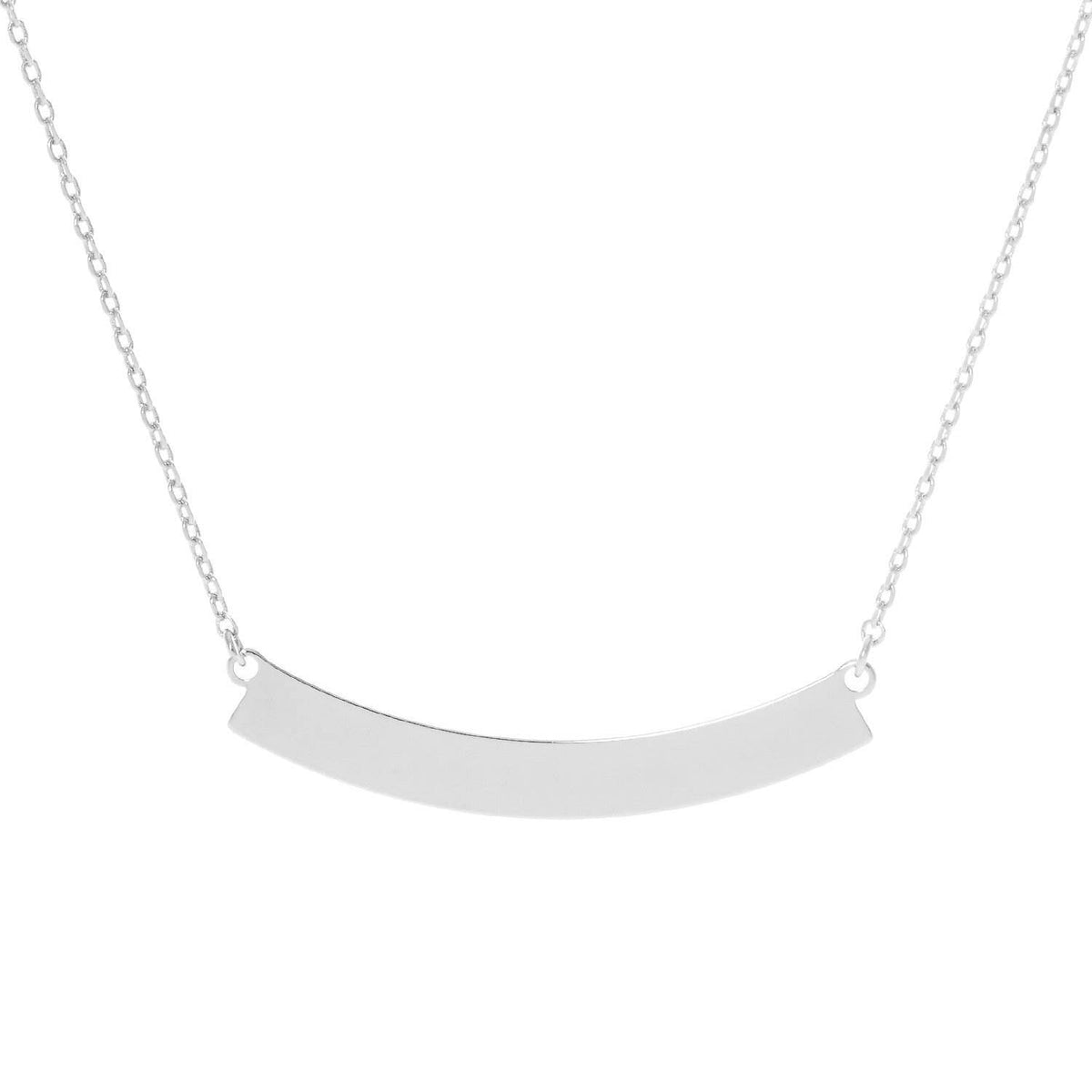 Gold Plated Curved Bar Necklace