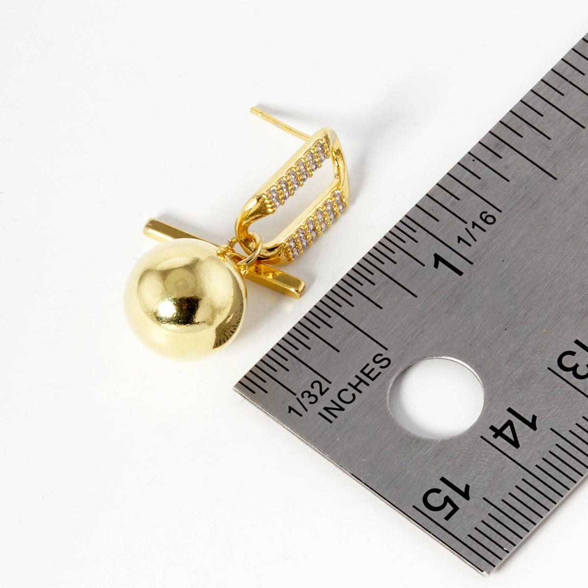 Dainty Pave Geometric Oval & Pearl Drop Earrings