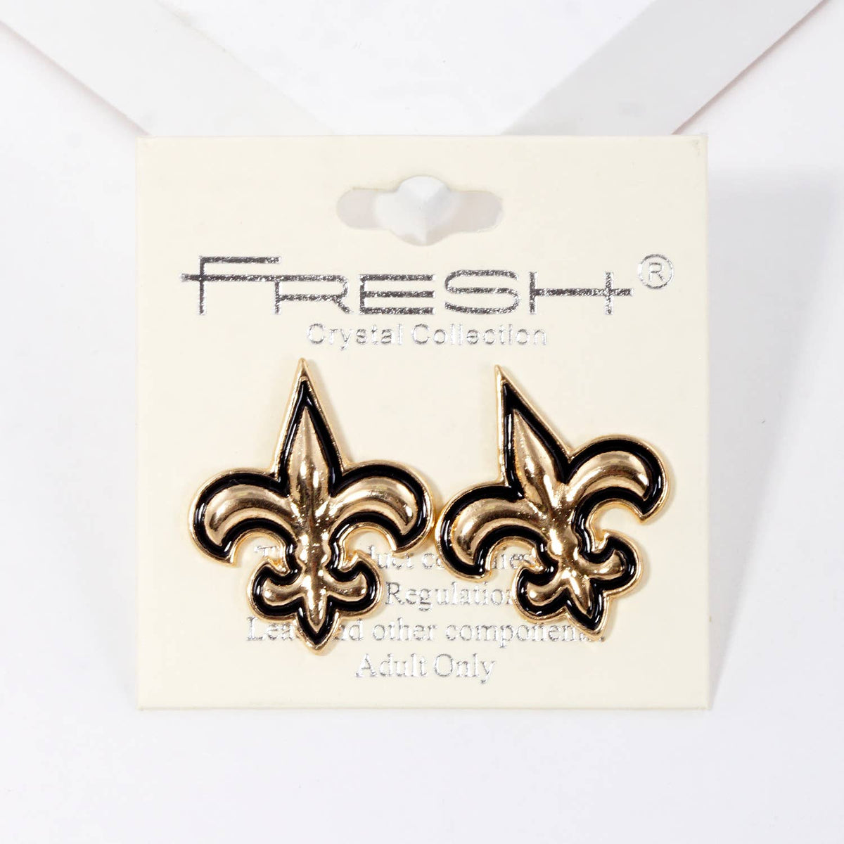 Gold Plated Fleur De Lis Stud Earrings