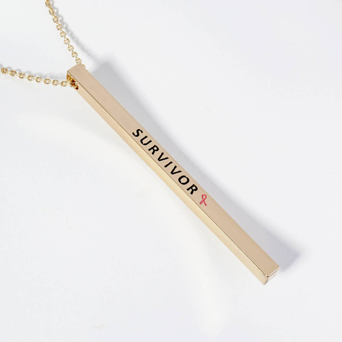 "SURVIVOR" Vertical Bar Necklace