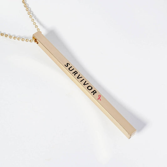 "SURVIVOR" Vertical Bar Necklace