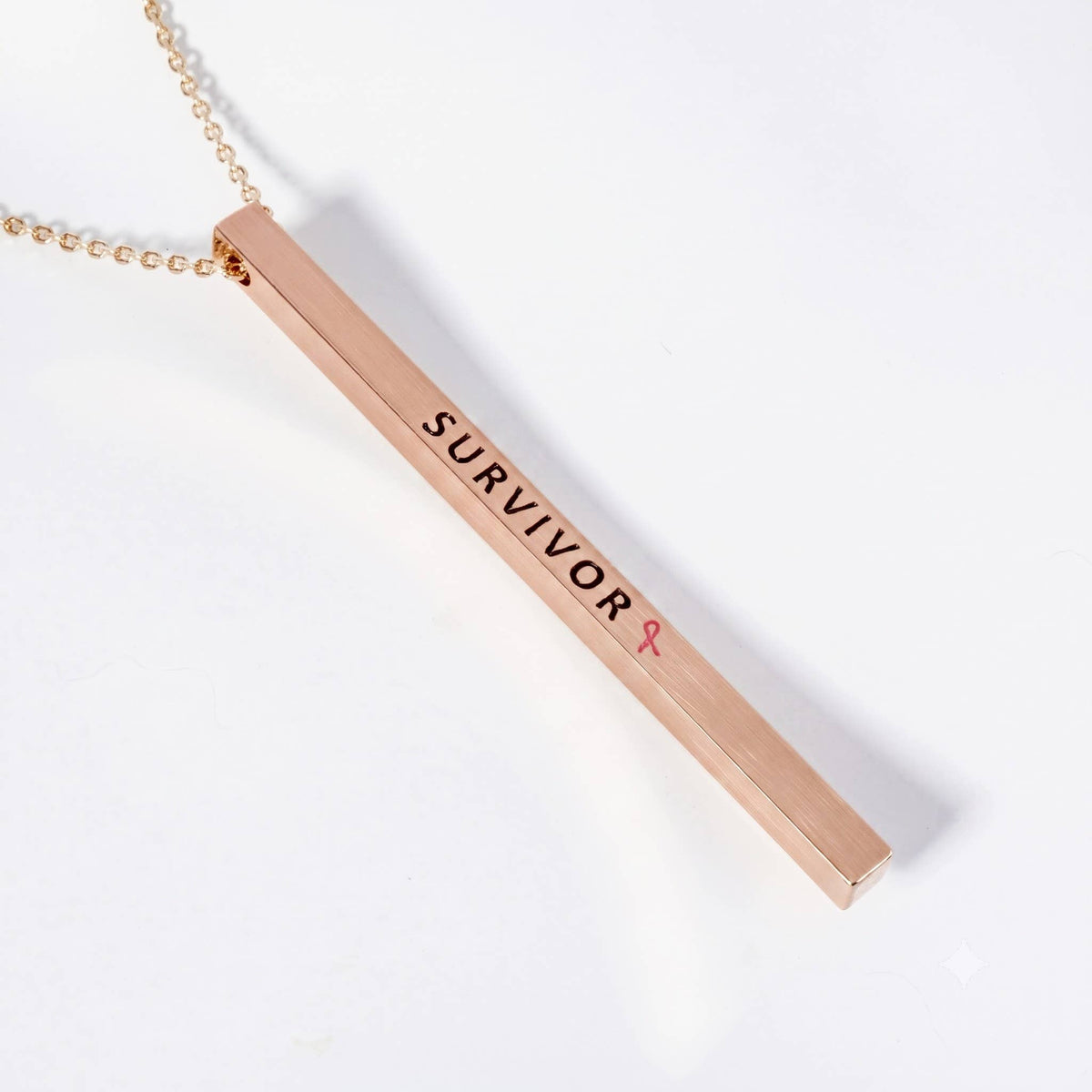 "SURVIVOR" Vertical Bar Necklace