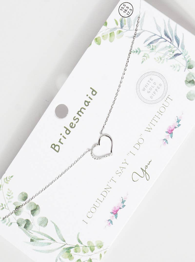 Bridesmaid Pavé Heart Necklace