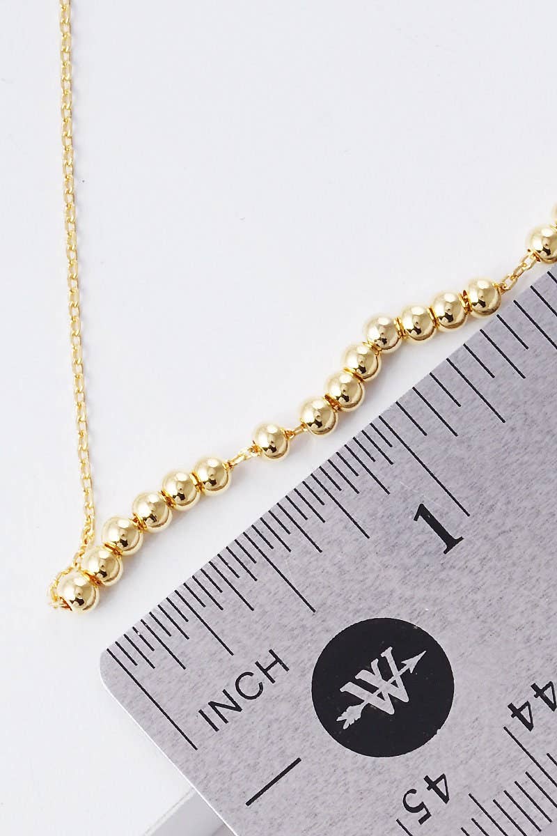 Gold Plated Beaded Ball Necklace
