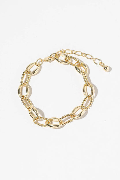 14K Gold Dipped Hypoallergenic Twisted & Polished Chain Ankl
