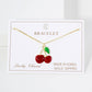 Enamel Cherry Charm Delicate Chain Bracelet
