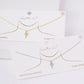 Gold Cubic Embedded Lightning Bolt Necklace