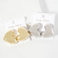 Polished Brass 35mm Puffy Heart Statement Earrings