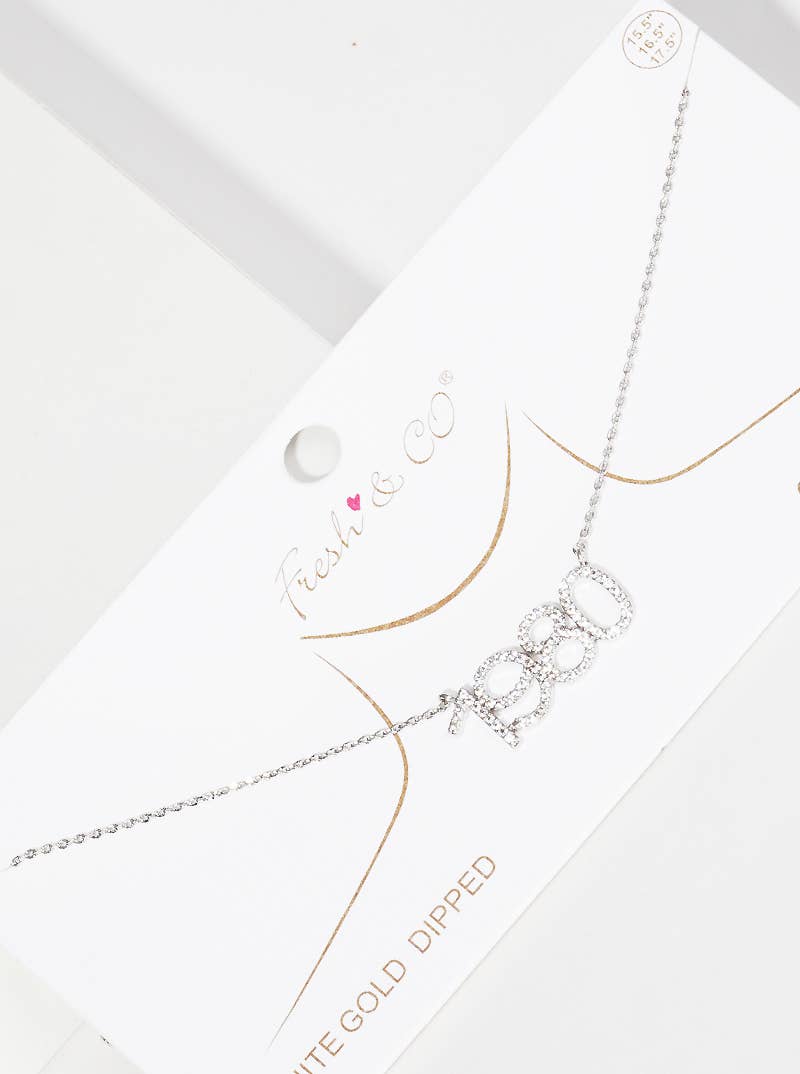 Gold Plated Cubic Birth Year Necklace