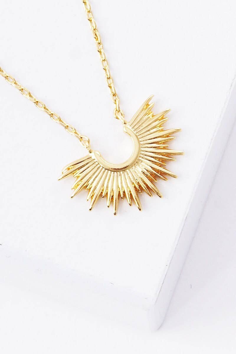Gold Plated Half Starburst Necklace