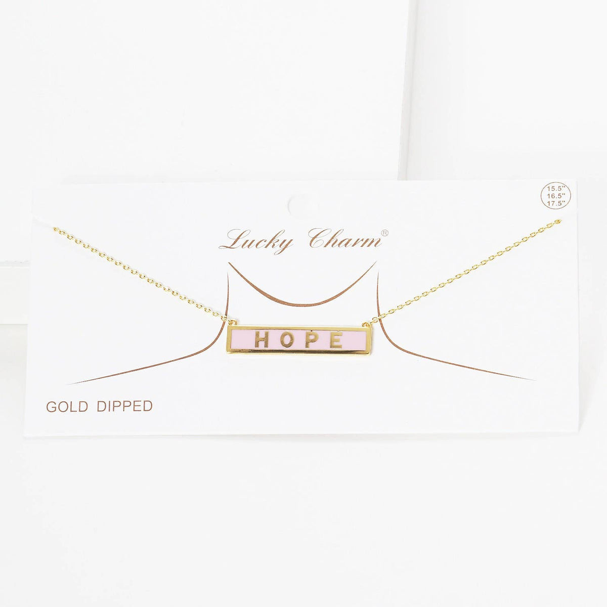 Gold Plated Mini Bar HOPE Necklace