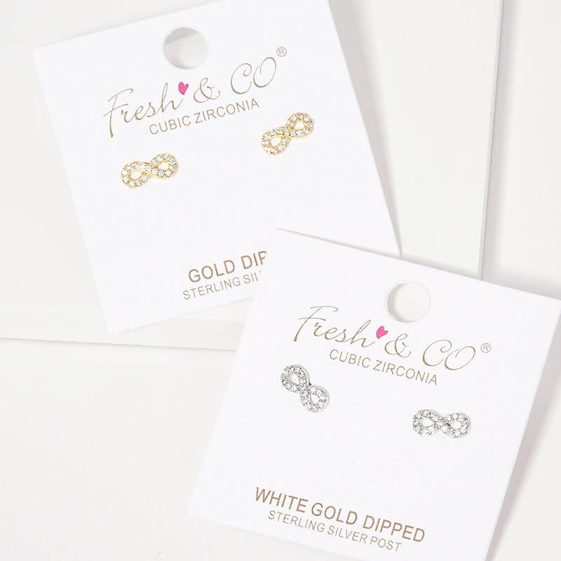 Gold Plated Infinity Stud Earrings