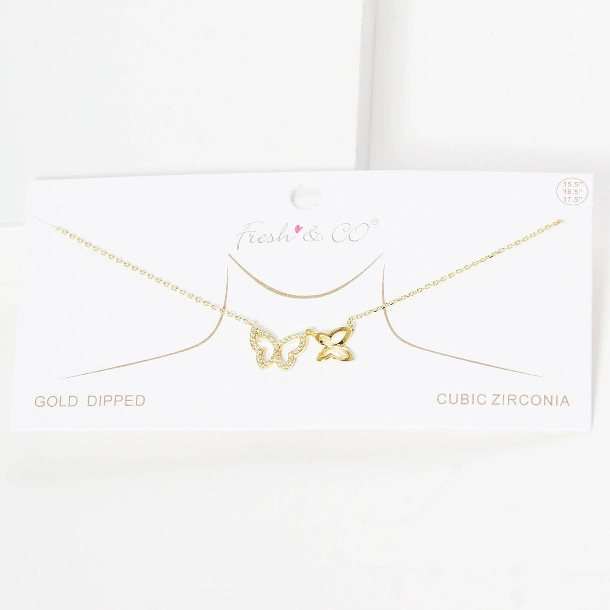 Gold Plated Couple Butterfly Necklace