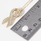 Rhinestone Awareness Ribbon Pendant Necklace