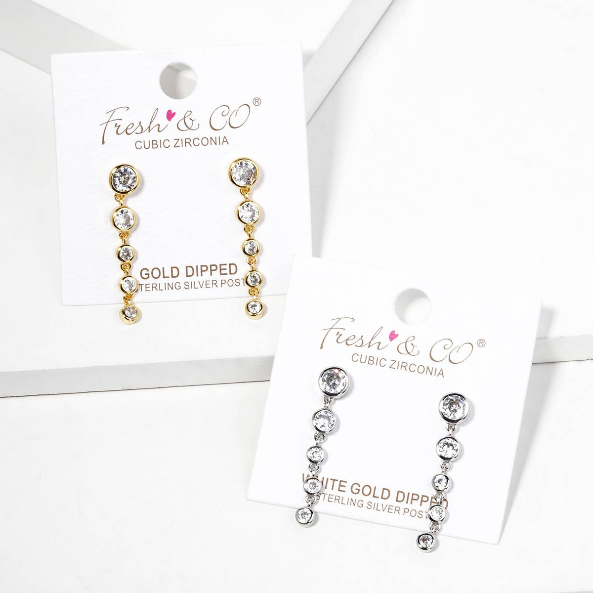 Dazzling Bezel-Set Cubic Zirconia Drop Earrings