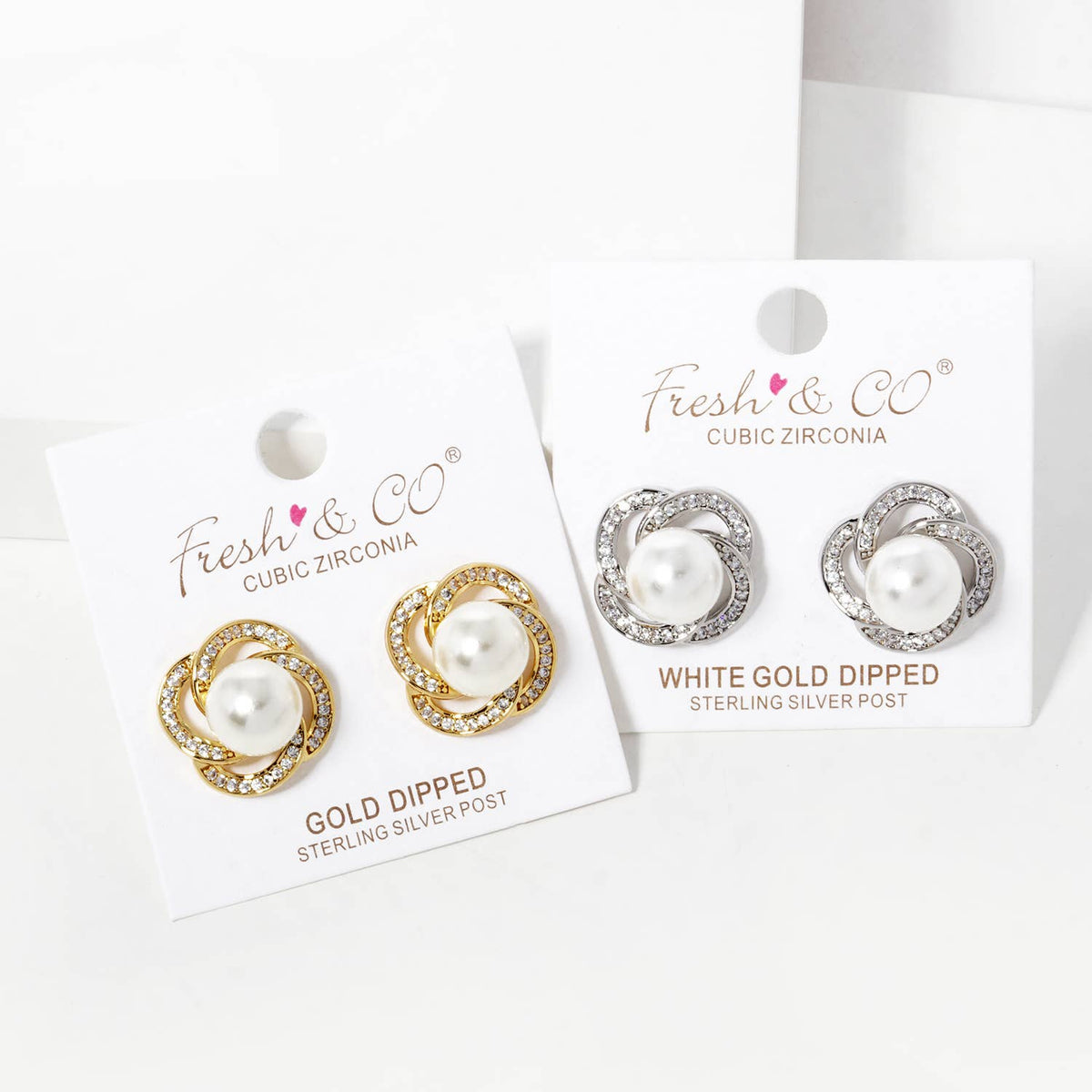 Gold Plated Freshwater Pearl Knot Earrings