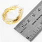 18K Gold Dipped Textured 25mm Latchback Hoop Earrings