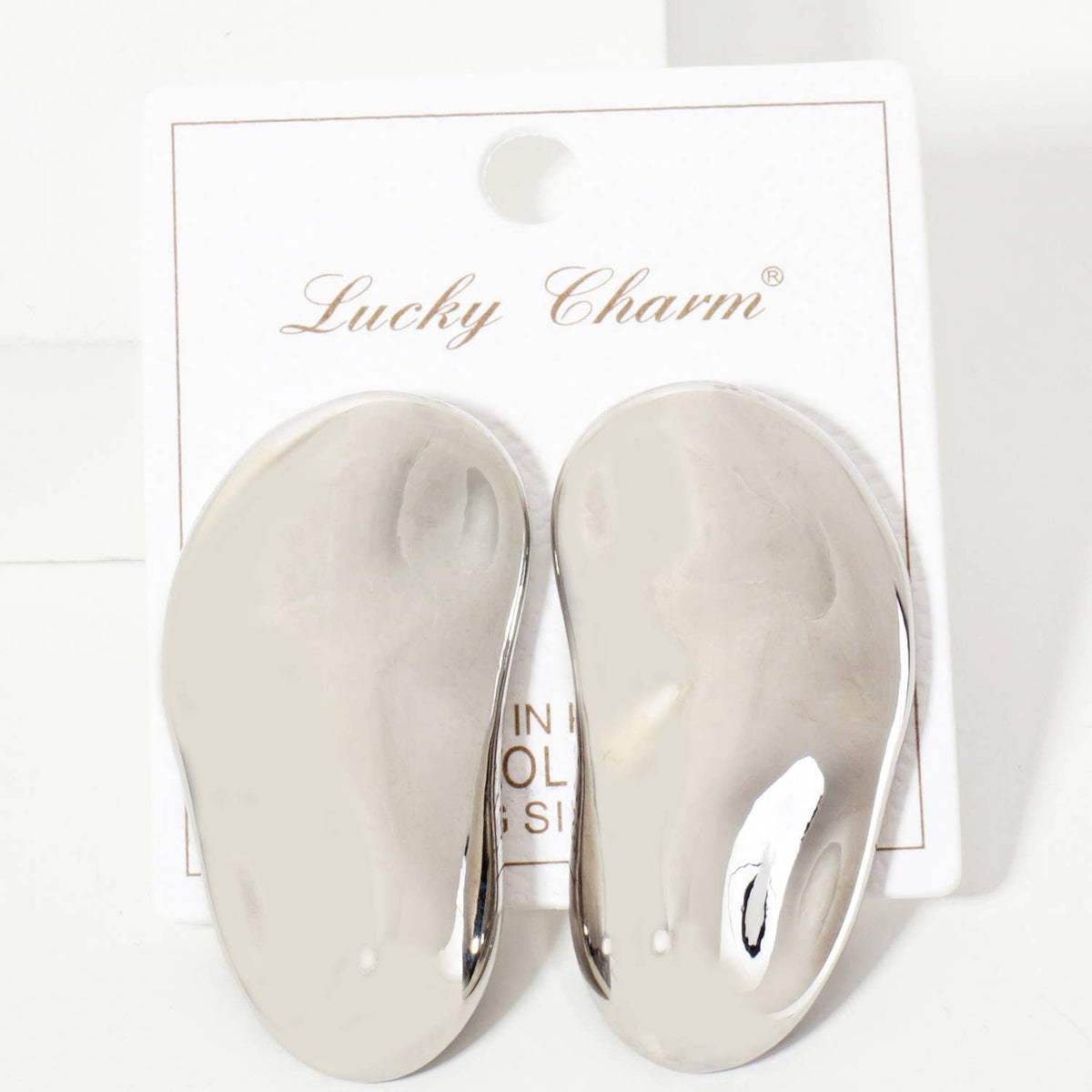 Polished Brass Hand-Pressed-Texture Statement Earrings