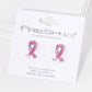 Pink Ribbon Awareness Enamel Stud Earrings