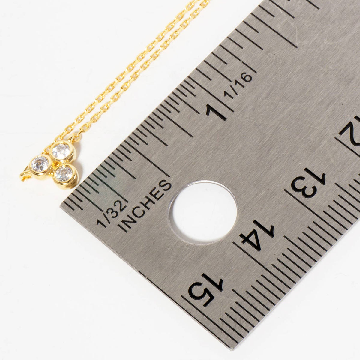 Minimalist Three-Stone Bezel Necklace