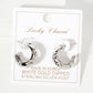 Polished Brass Diamond-Shaped Patterns Hoop Earrings