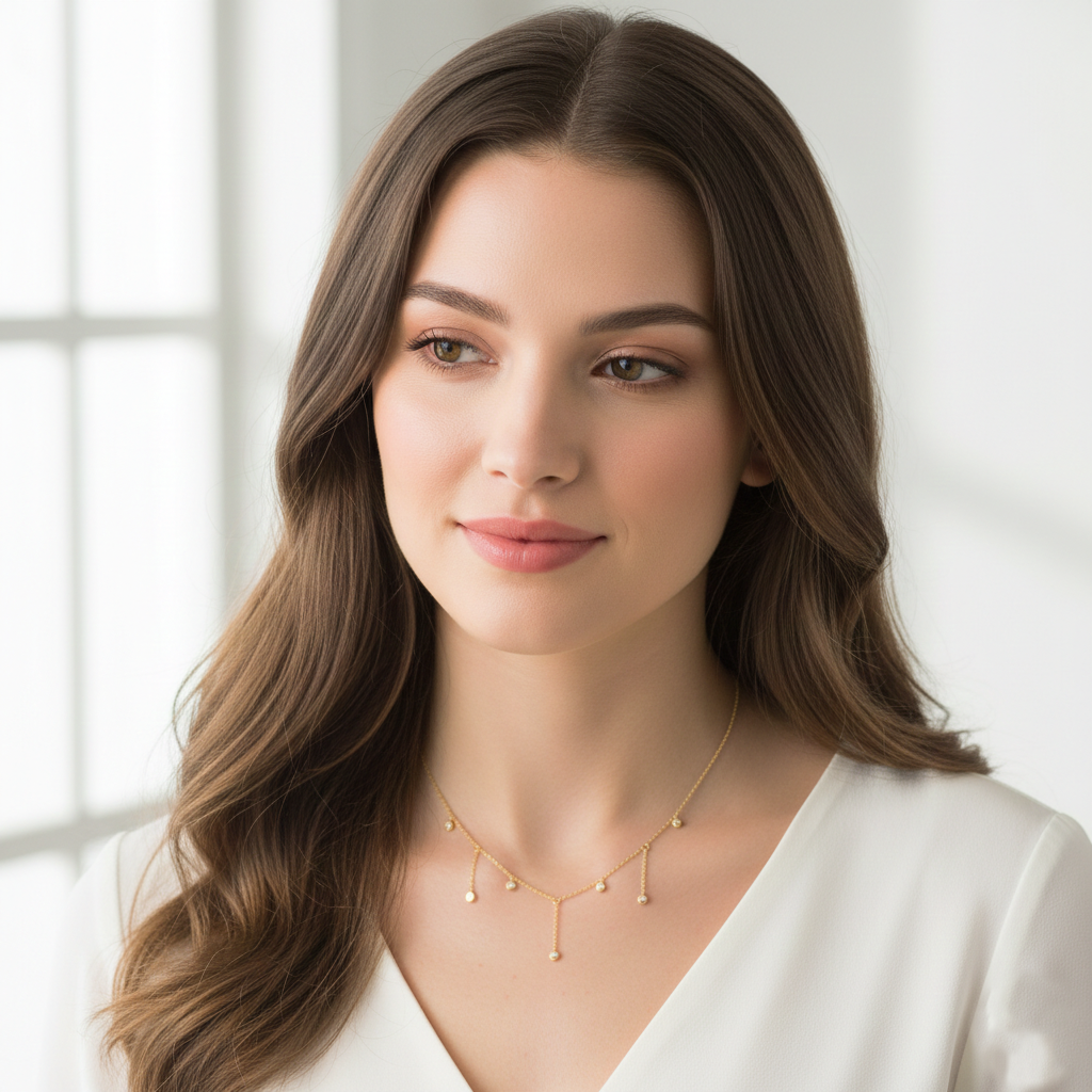Minimalist Dangle Droplet Charm Necklace