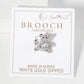 Holding-a-CZ-Heart Teddy-Bear Brass Brooch