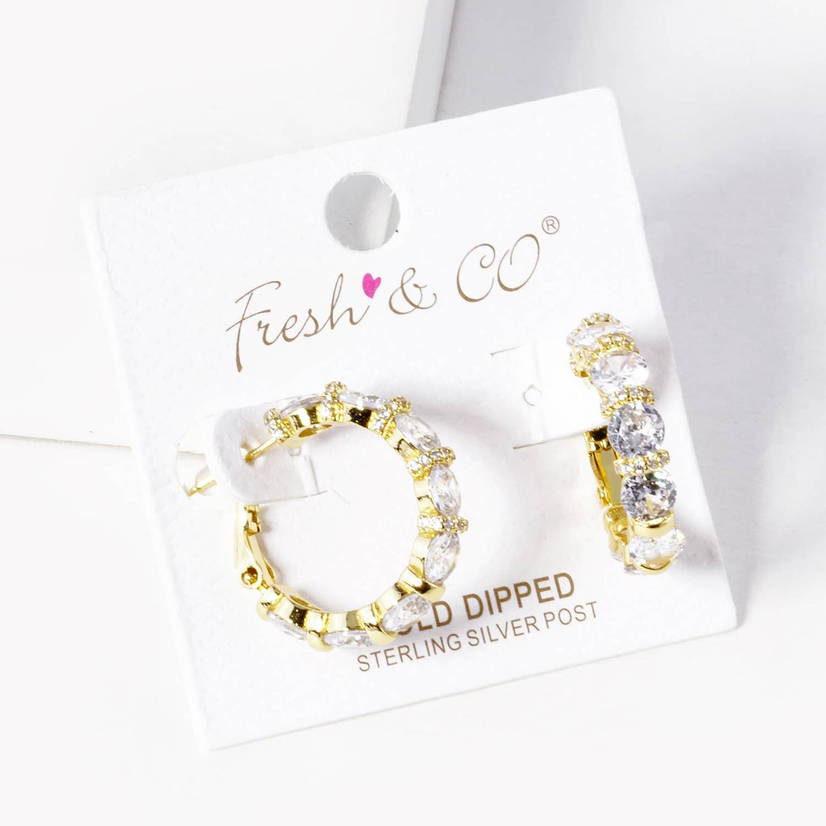 Dainty Cubic Zirconia Oval Halo Huggie Hoop Earrings