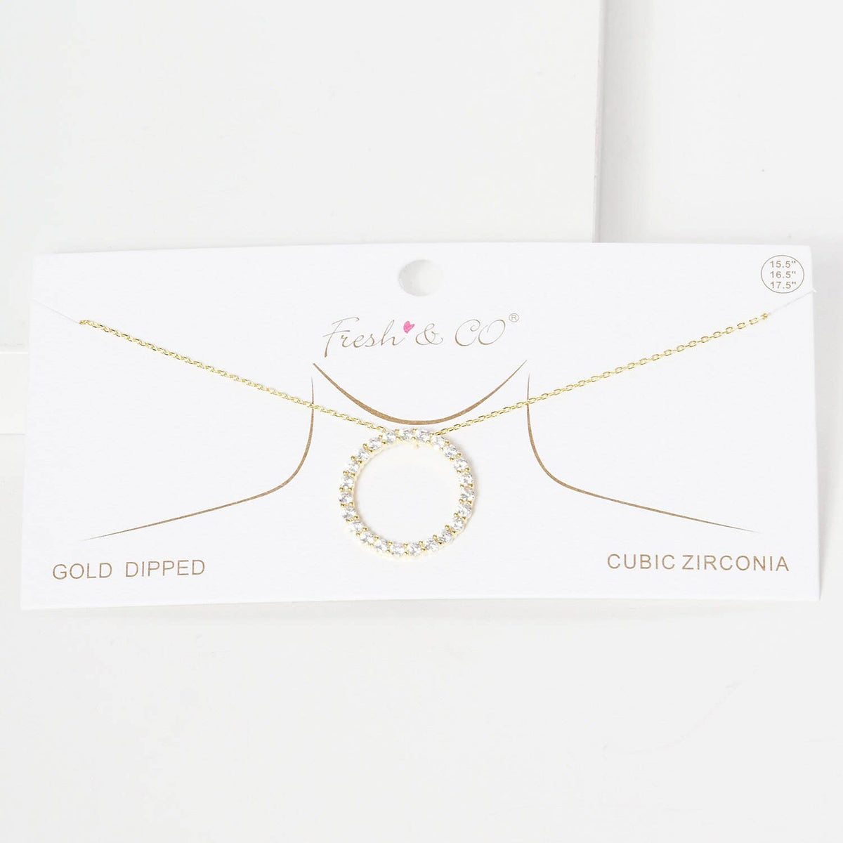 Gold Cubic Eternity Circle Necklace