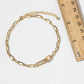Pave Cubic Zirconia Interlocking Paperclip Link Anklet