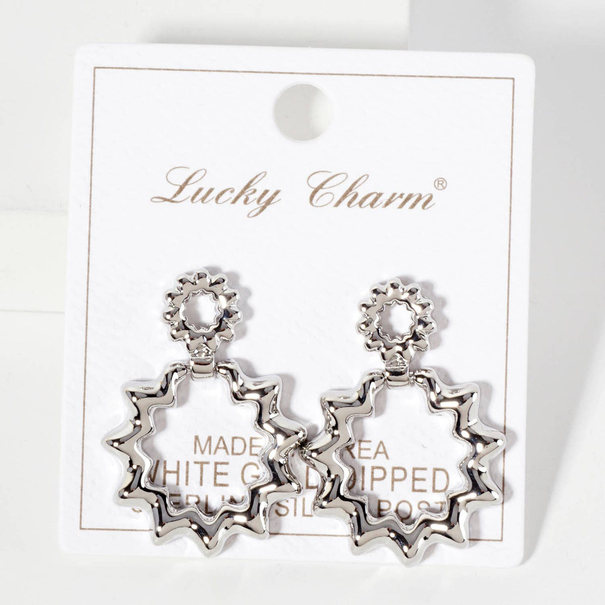 Polished Brass 18K-Gold-Dipped Ripple Wiggle Earrings