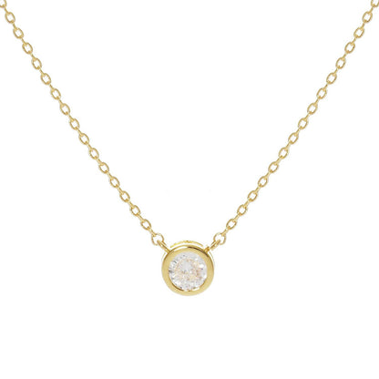 Gold Plated Round Brilliant Cut Necklace