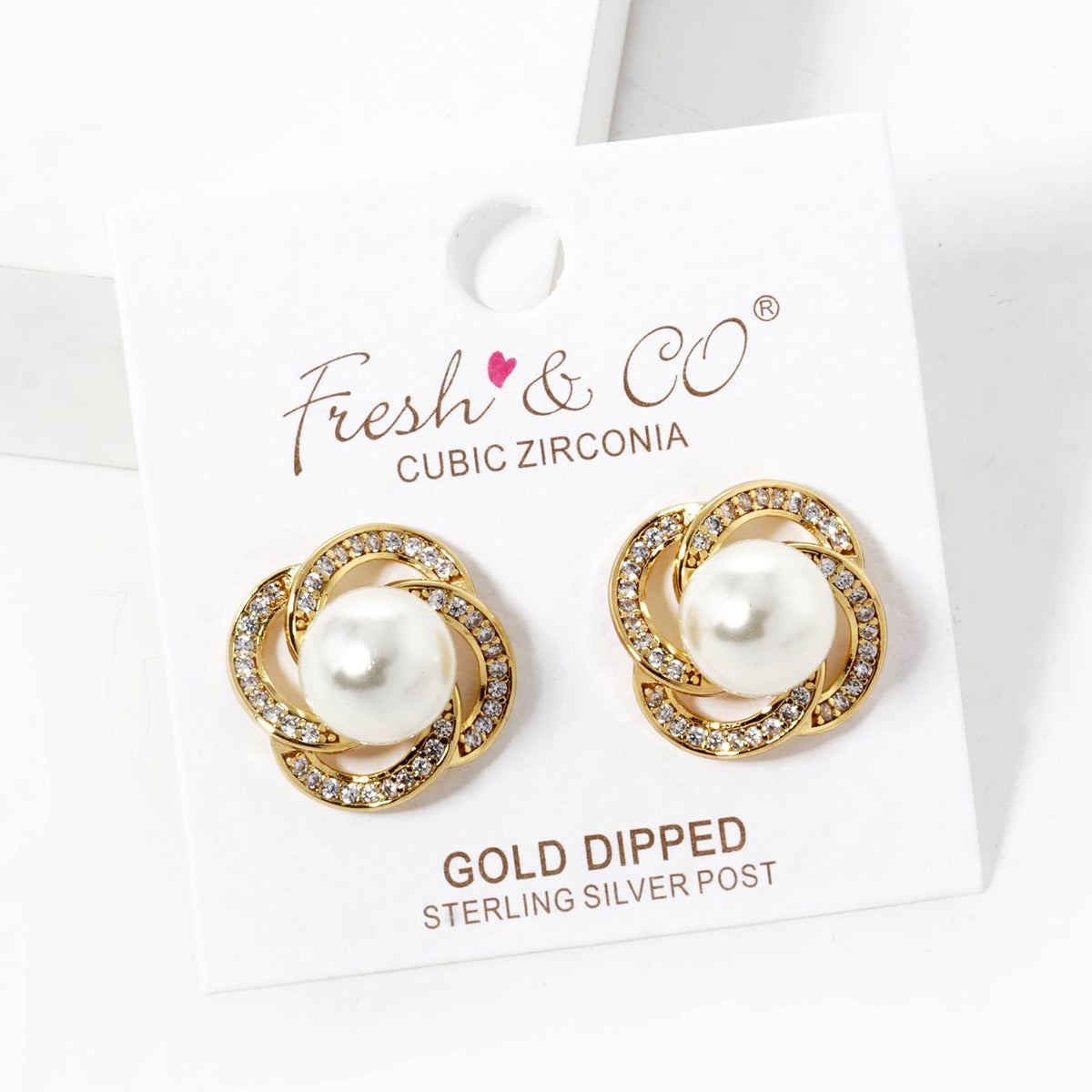 Gold Plated Freshwater Pearl Knot Earrings