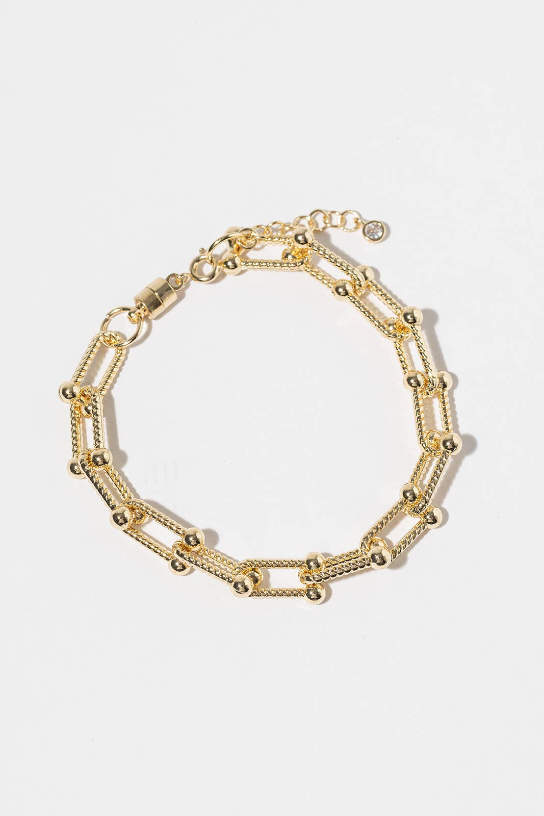 Effortless Magnetic Clasp Textured Link Bracelet