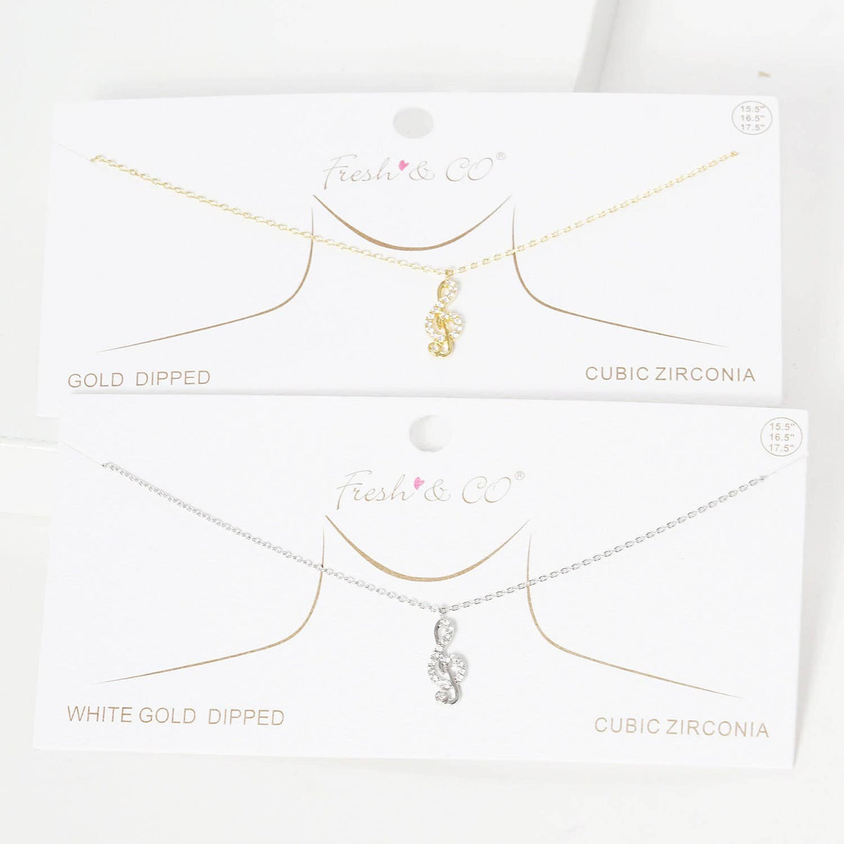 Gold Plated Treble Clef Necklace