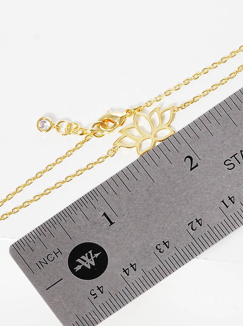 Minimalist Lotus Flower Charm Bracelet