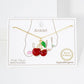 Enamel Cherry Charm Anklet in 18K Gold Plated Brass