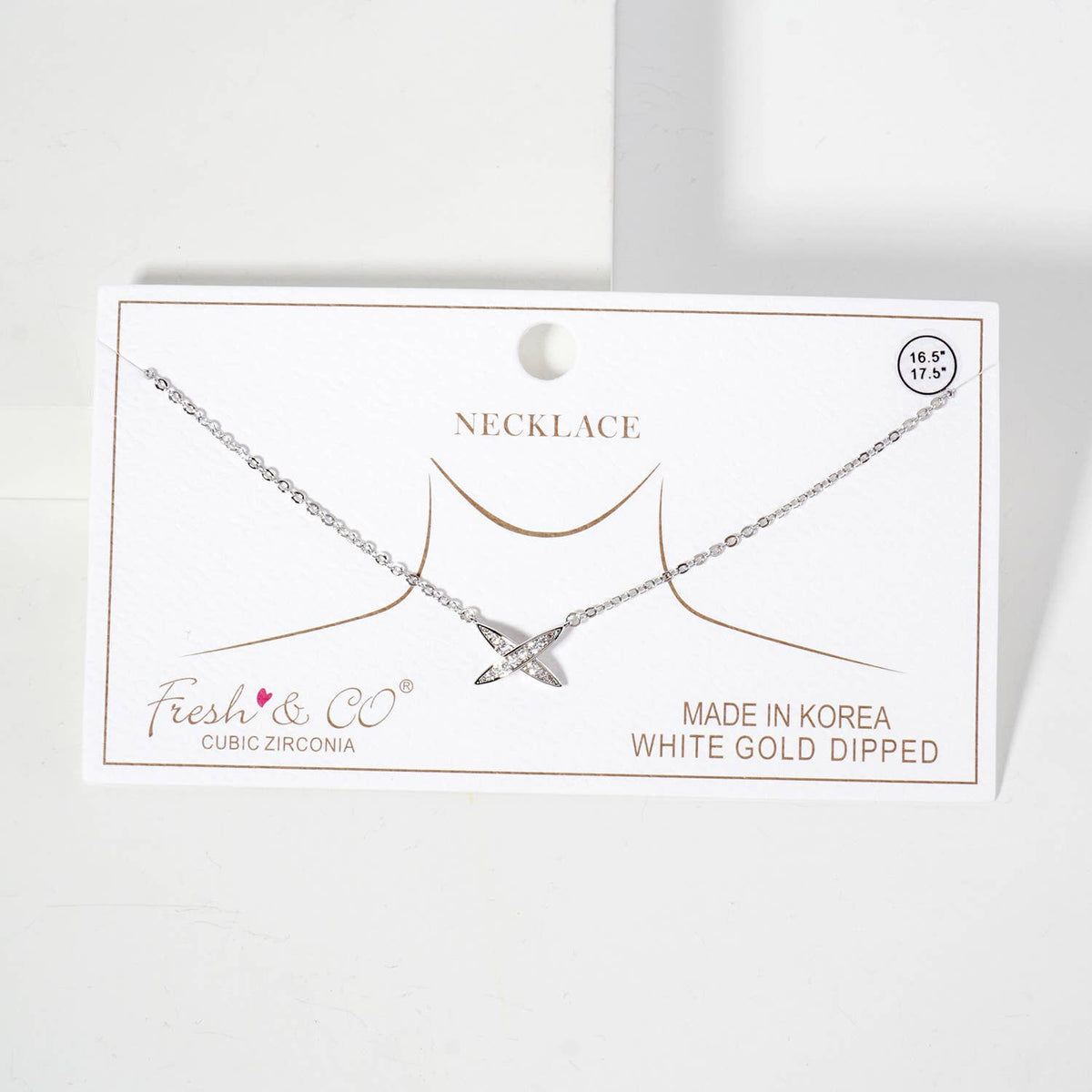 X-Shaped Pendant 18K-Gold-Dipped Brass Necklace