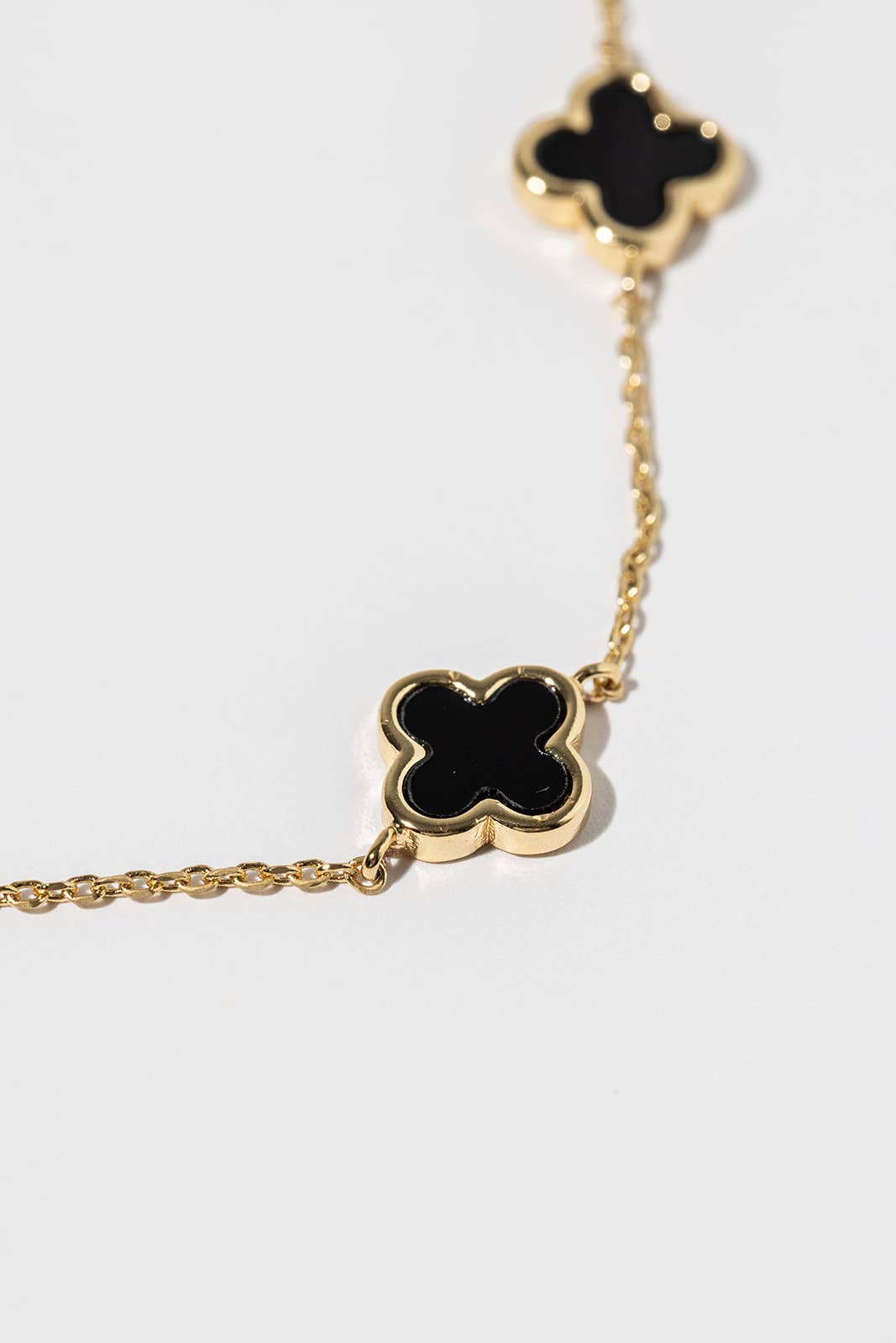 Lucky Charm Four-Leaf Clover Station Anklet - Multiple Color