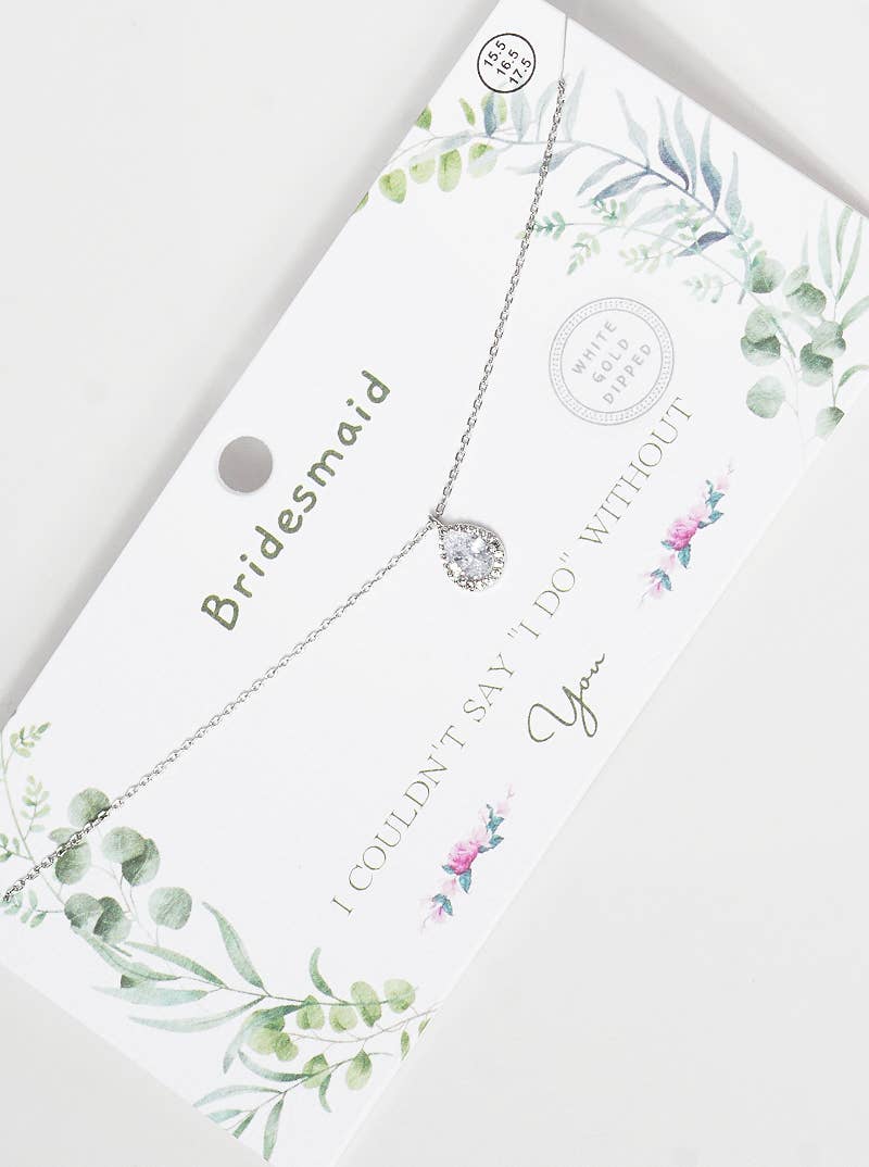 Bridesmaid Proposal Teardrop Pendant Necklace