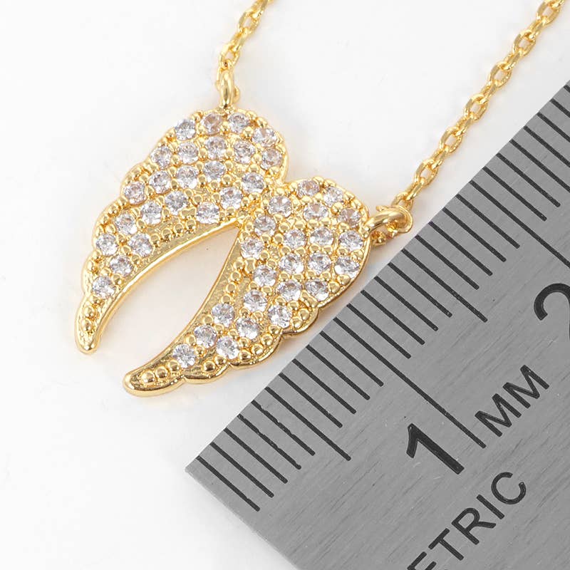 Dazzling Pavé Angel Wings Pendant Necklace