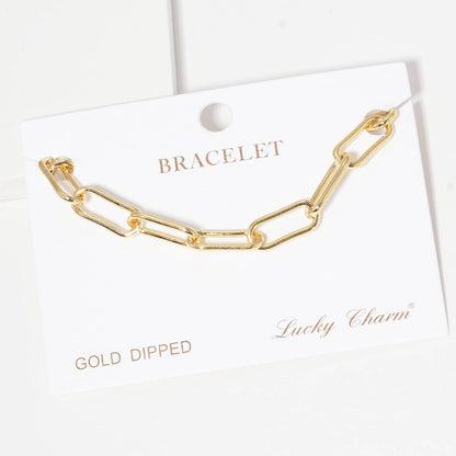 Minimalist Bold Paperclip Chain Bracelet