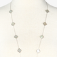 18K Gold Dipped 10 Quatrefoil 32 inch Long Station Necklace
